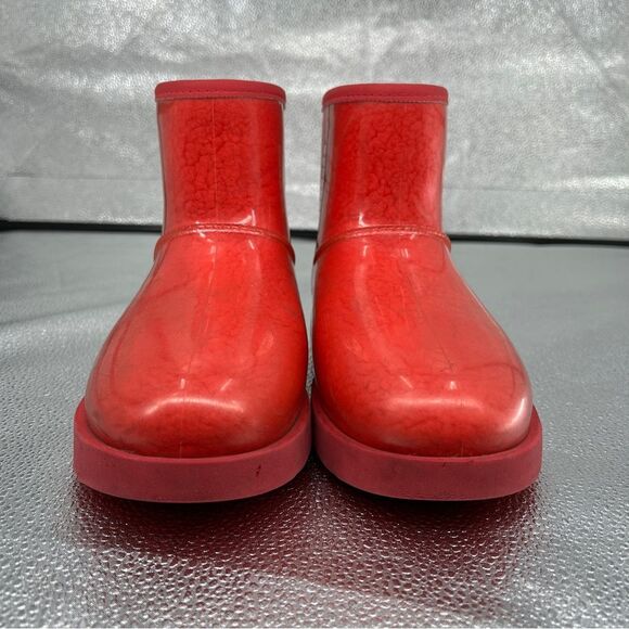 UGG Classic Clear Mini Samba Red Boots Size 8 - Picture 3 of 13